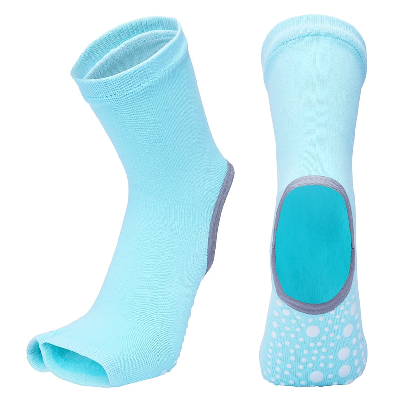 Hot Two Toe Yoga Socks Silicone Non Slip Quick-Dry Pilates Sock Foot Heel Cotton