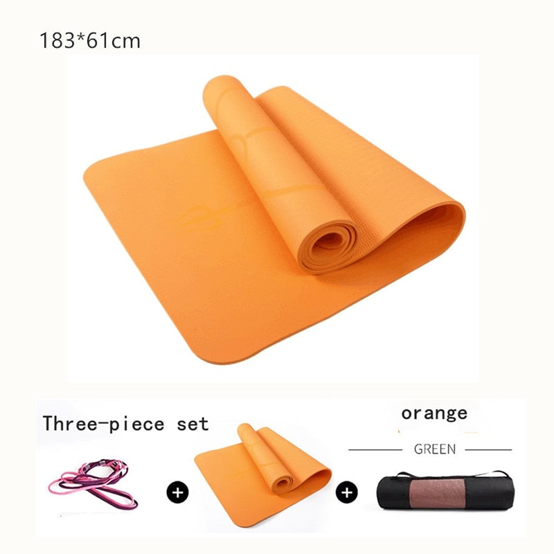 1830*800*6mm TPE Yoga Mat with Position Line Non Slip Carpet Mat Fitness Gymnastics Mats