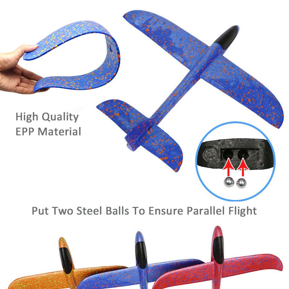 Halolo EPP Foam Hand Throw Airplane Outdoor Launch Glider Plane Kids Gift Toy 35CM