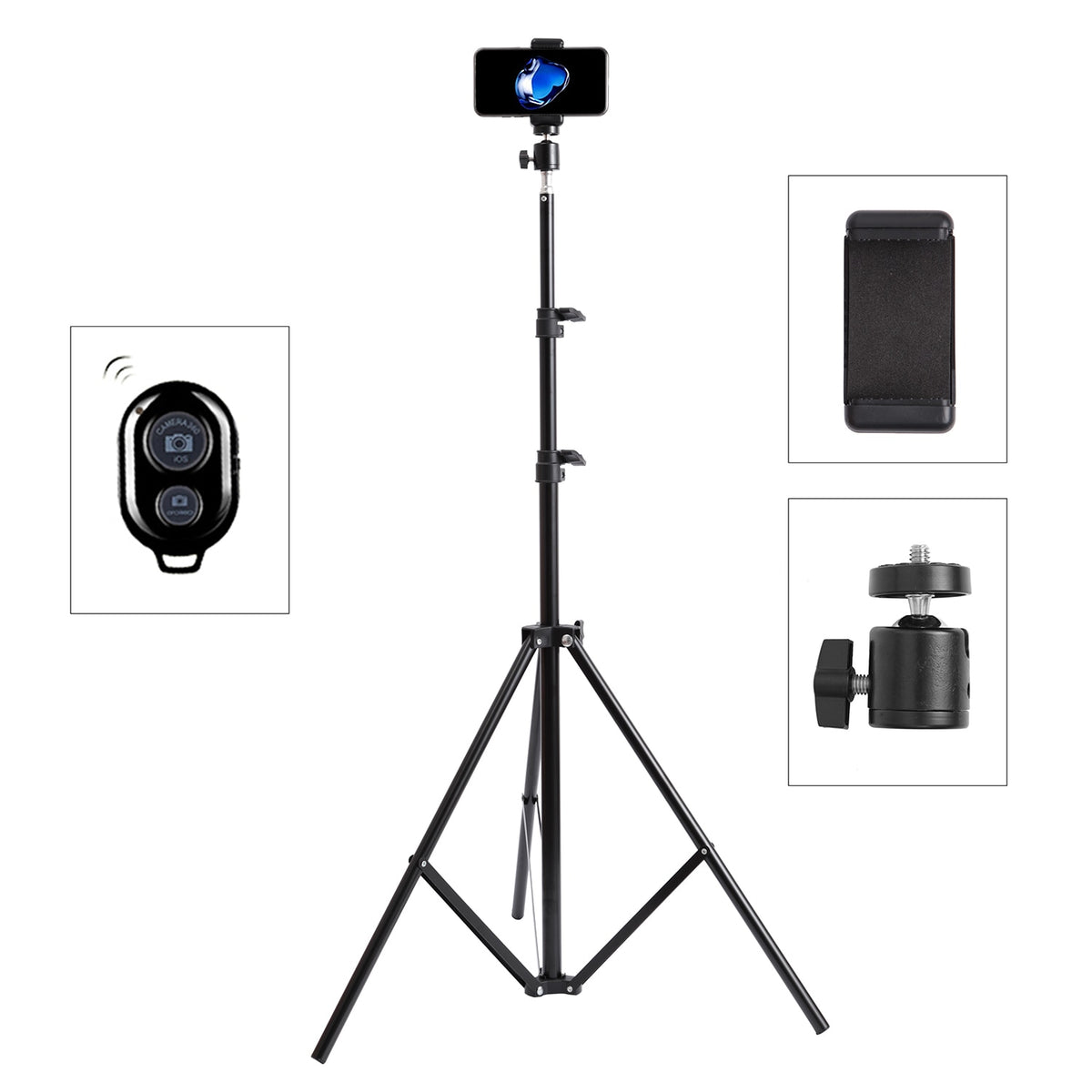 Portable 160cm 200cm Selfie Strong Photo Tripod Stand For Mobile Phone Digital Camera