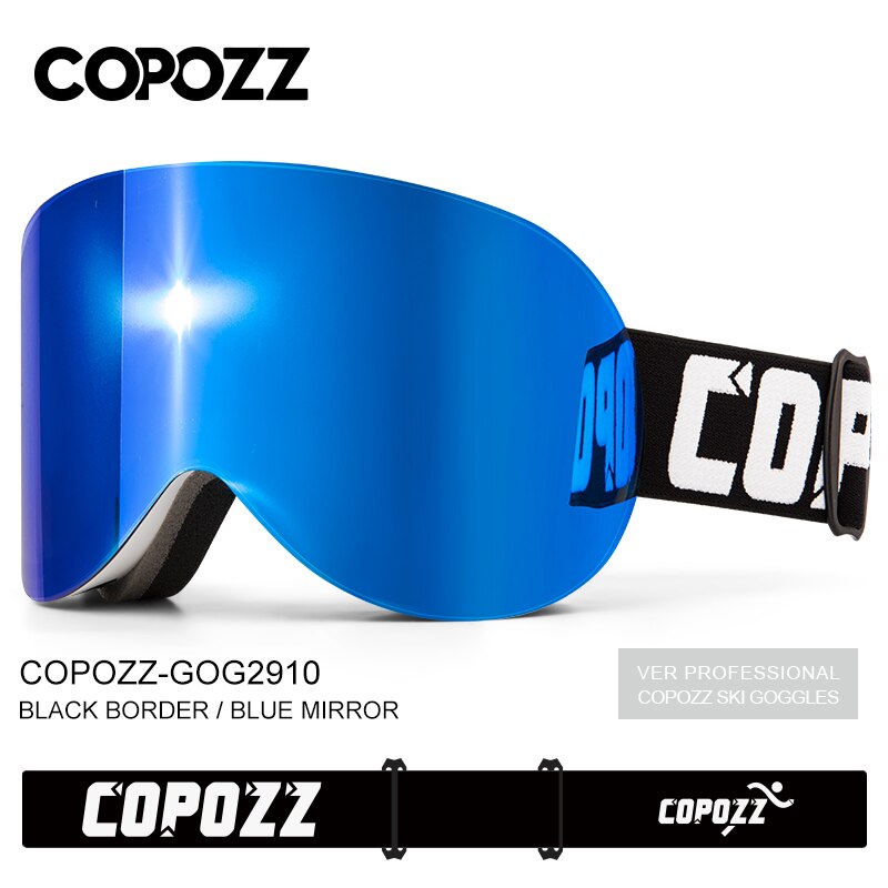 COPOZZ Ski Googles Snowboard Ski Glasses Men Women Anti-fog Cylindrical Snow Ski Goggles UV