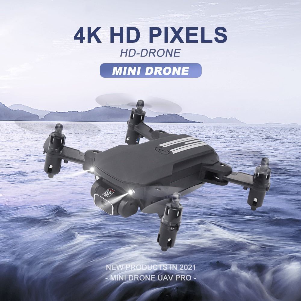 Mini RC Drone 4K HD Camera Quadcopter WiFi Fpv Air Pressure Altitude Hold Black