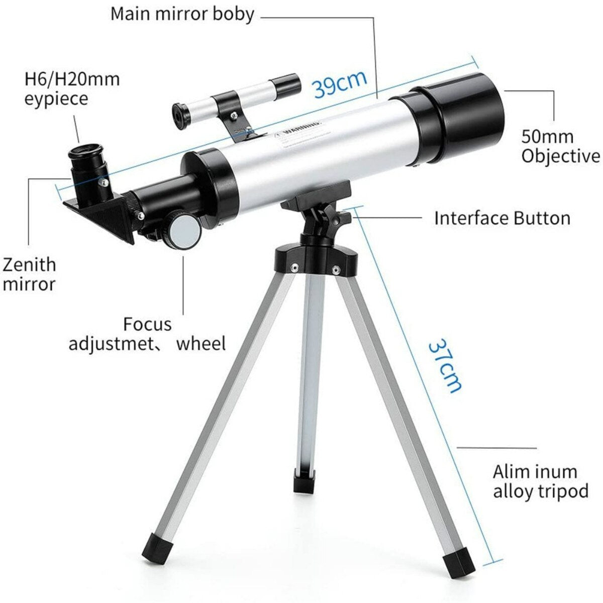 90X Astronomical Refractive Zooming Telescope With Tripod Phone Clip HD Monocular Telescopio