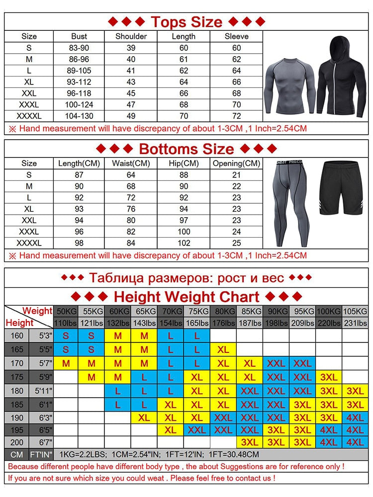 Men's Compression Running Set Football Basketball Cycling Fitness Sport Wear Kits Teenager