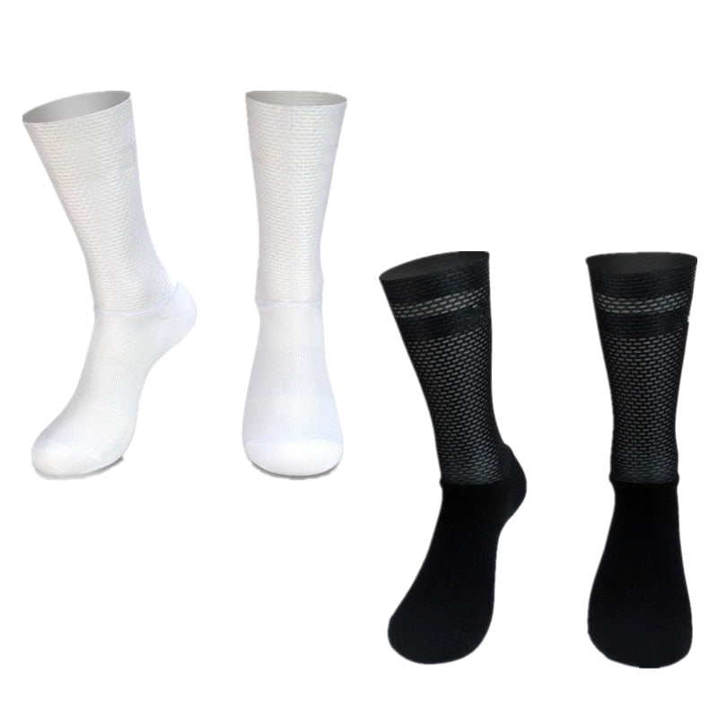 New Pro Team Aero Socks Anti Slip Silicone Cycling Socks Men Bicycle Sport Running