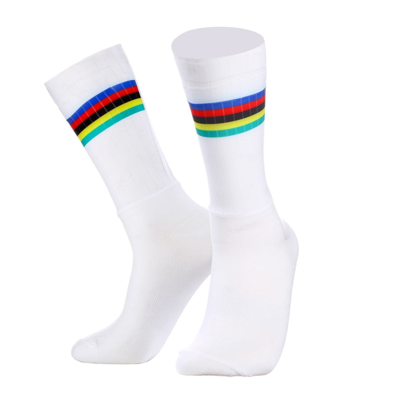 New Pro Team Aero Socks Anti Slip Silicone Cycling Socks Men Bicycle Sport Running