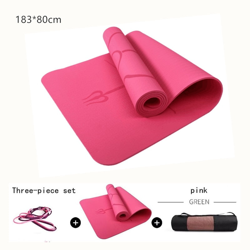 1830*800*6mm TPE Yoga Mat with Position Line Non Slip Carpet Mat Fitness Gymnastics Mats