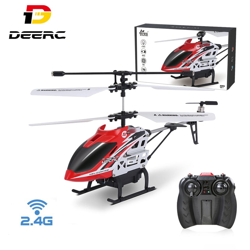 DEERC RC Helicopter 2.4G Aircraft 3.5CH 4.5CH RC Plane With Led Light Anti-collision Durable Alloy Toys