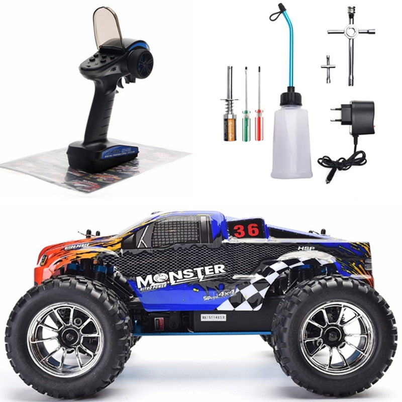 HSP RC Car 1:10 Scale Two Speed Off Road Monster Truck Nitro Gas Power 4wd Remote