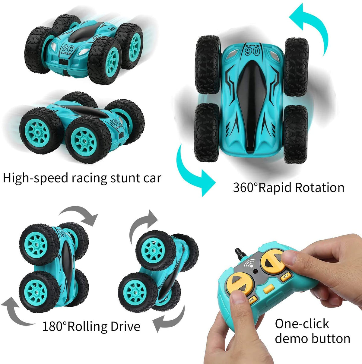 RC Car 2.4G 4CH Double-sided bounce Drift Stunt Car Rock Crawler Roll Car 360 Degree