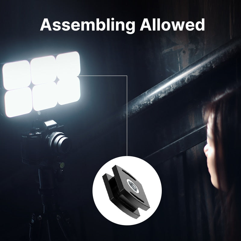 Adjustable LED Video Light With Tripod and 3 Cold Shoe Extend Camera Photography