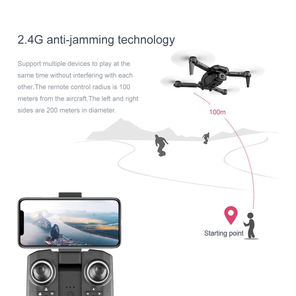 2022 New Mini Drone XT6 4K 1080P HD Camera WiFi Fpv Air Pressure Altitude Hold Foldable Quadcopter