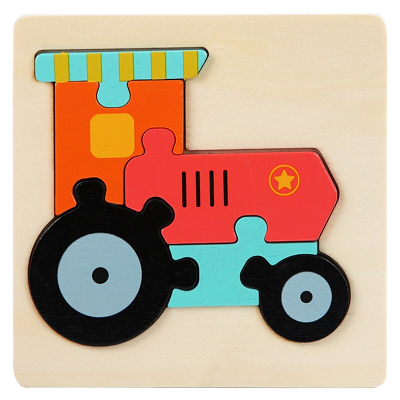 Wooden Toys 3D Puzzle Jigsaw Board Montessori Toys for Children Kids Baby Early Educational