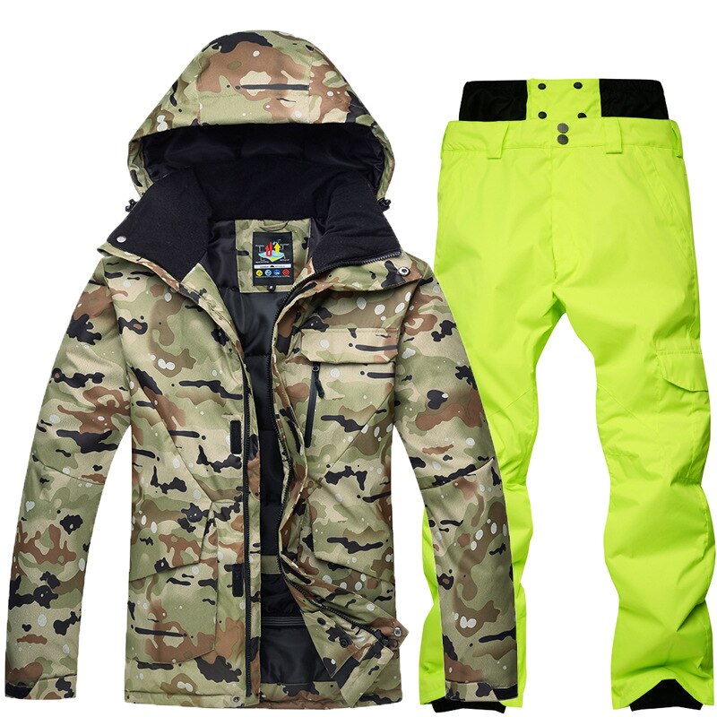 New Mens Camouflage Ski Suit Waterproof Breathable Snowboard Jacket Winter Snow