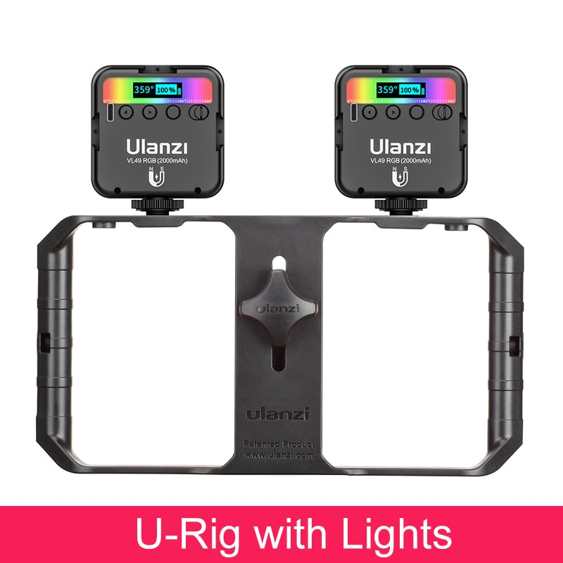 Ulanzi VL49 RGB Video Lights Mini LED Camera Light 2000mAh Rechargable LED Panel Lamp