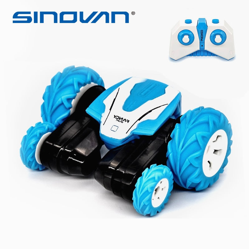 Sinovan Mini RC Car 2.4G Stunt Drift Deformation Buggy Remote Control Roll 360 Degree Flip Blue Toys kids