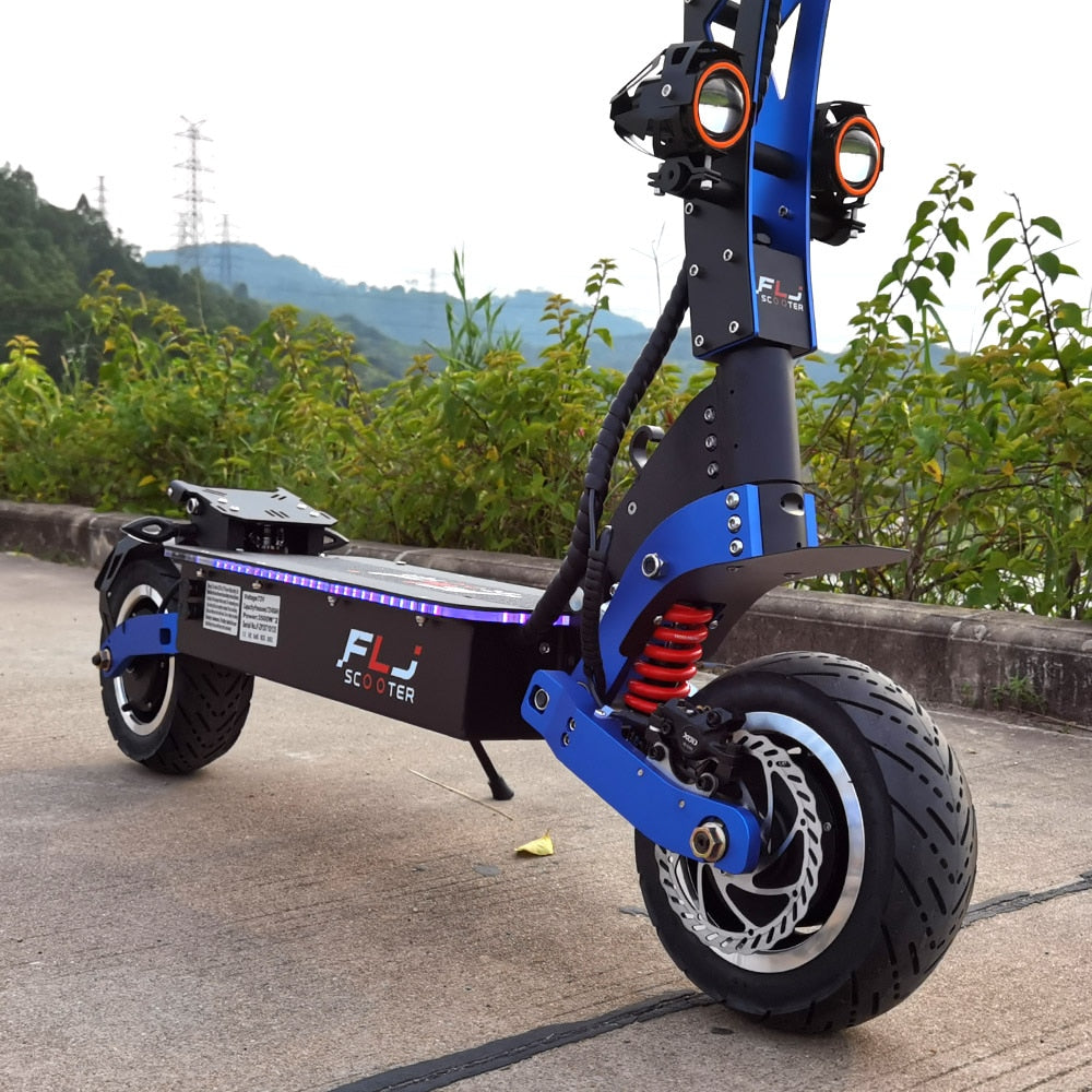 FLJ 7000W E Scooter with Dual engines 72V Electric scooter Road tire led pedal best Top Speed