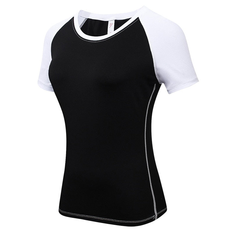 Gym T shirt Compression Tights Women&#39;s Sport Tshirt Quick Drying Rashguad