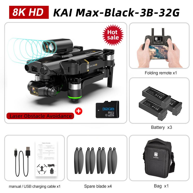 HKNA KAI ONE PRO MAX GPS Drone 4K Profesional 8K HD Dual Camera Dron