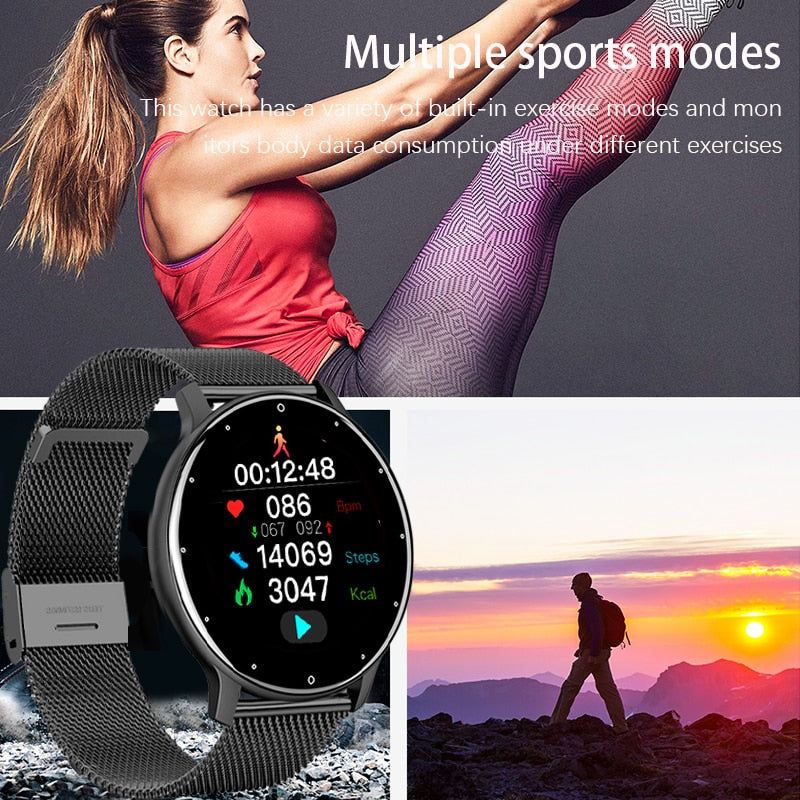 LIGE 2022 Smart watch Ladies Full touch Screen Sports Fitness watch IP67 waterproof