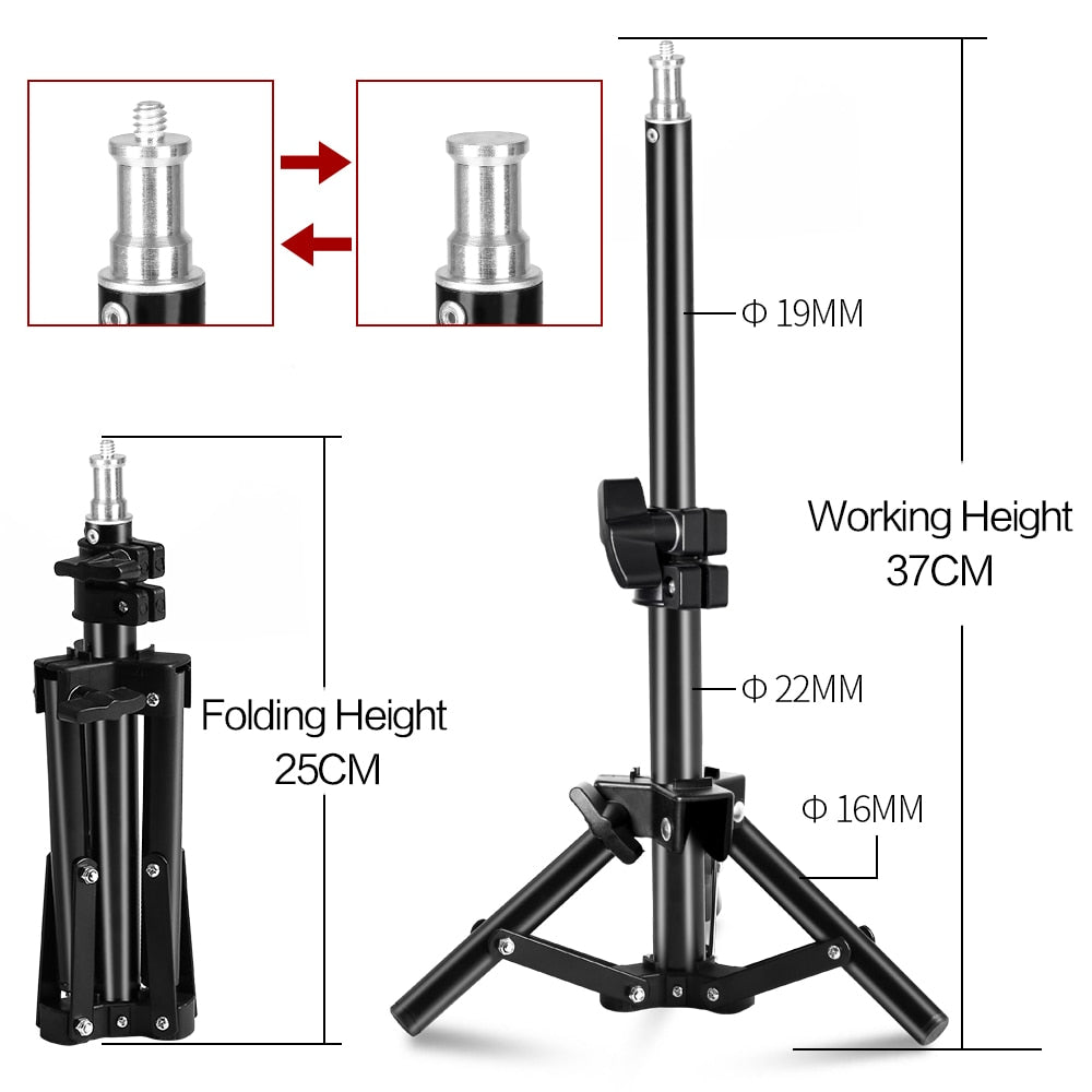 37cm/14.5inch Photography Mini Table 1/4 Screw Head Light Stand