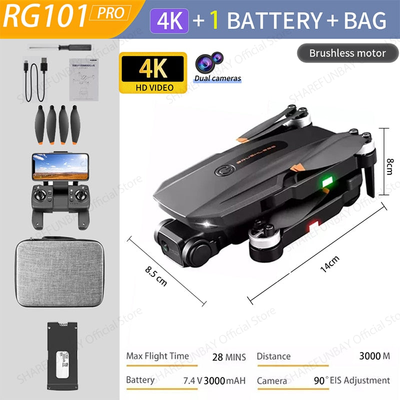 2022 NEW RG101 MAX GPS Drone 8K Professional Dual HD Camera FPV 3Km Aerial Photography Brushless