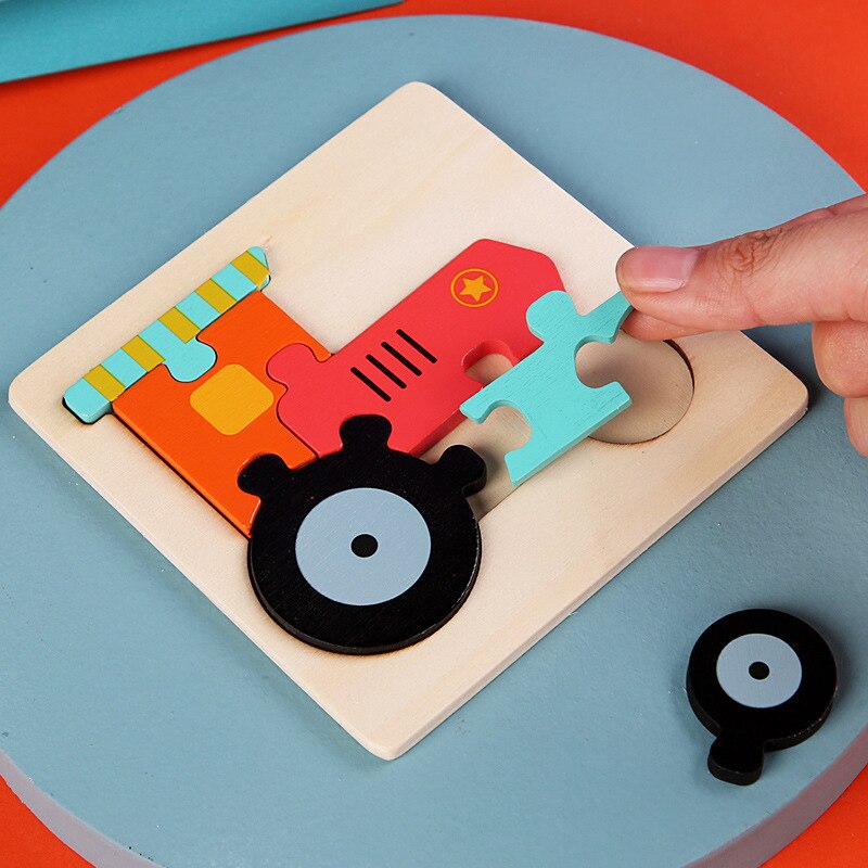 Wooden Toys 3D Puzzle Jigsaw Board Montessori Toys for Children Kids Baby Early Educational