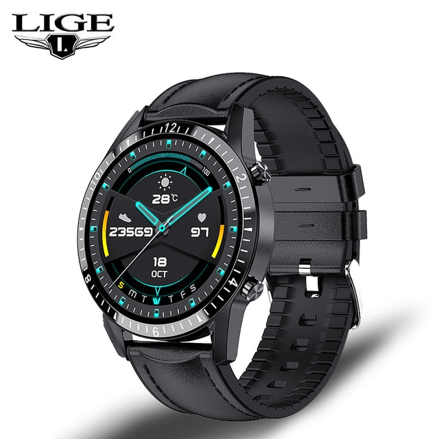 LIGE 2022 Smart Watch Men Full Touch Sport Fitness Watch Blood Pressure Waterproof