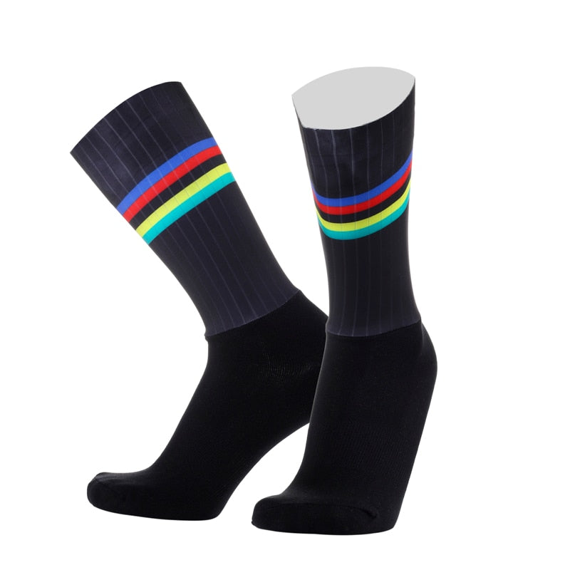 New Pro Team Aero Socks Anti Slip Silicone Cycling Socks Men Bicycle Sport Running