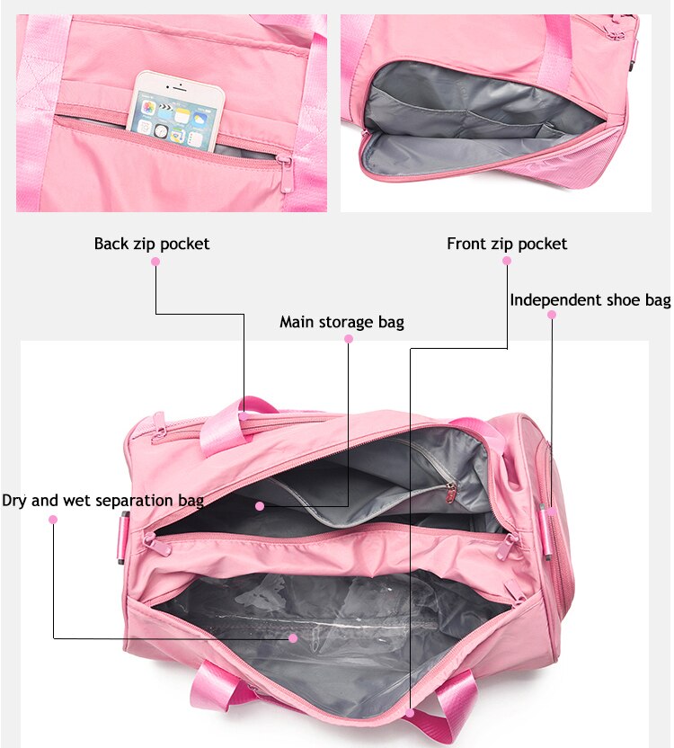 Gym Bag Women Training Sport Bag For Women Fitness Yoga Bag Dry and Wet Separation