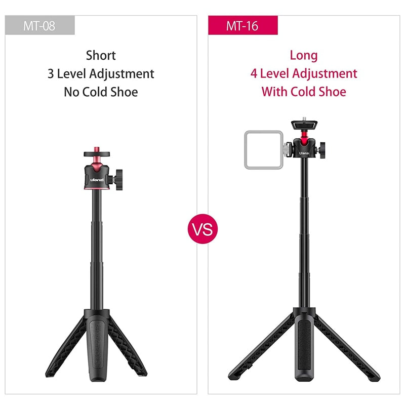 Tablet Tripod with Cold Shoe for Microphone LED Video Fill Light Smartphone SLR Camera