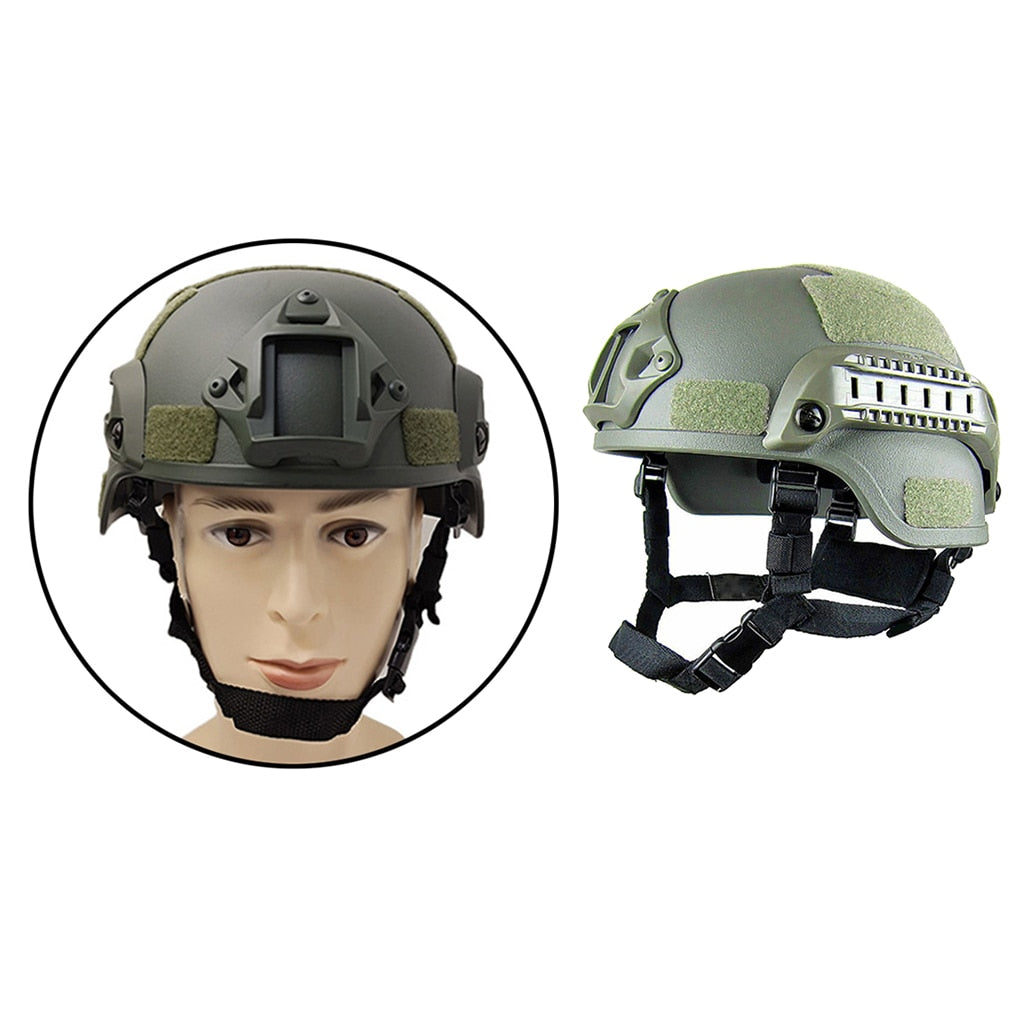 Tactical Adjustable ABS Helmet with Adjustable Strap and Soft Sponge One Size for Military