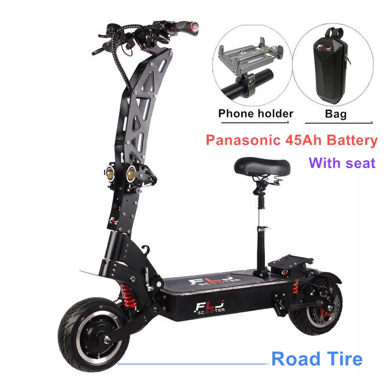 FLJ 7000W E Scooter with Dual engines 72V Electric scooter Road tire led pedal best Top Speed