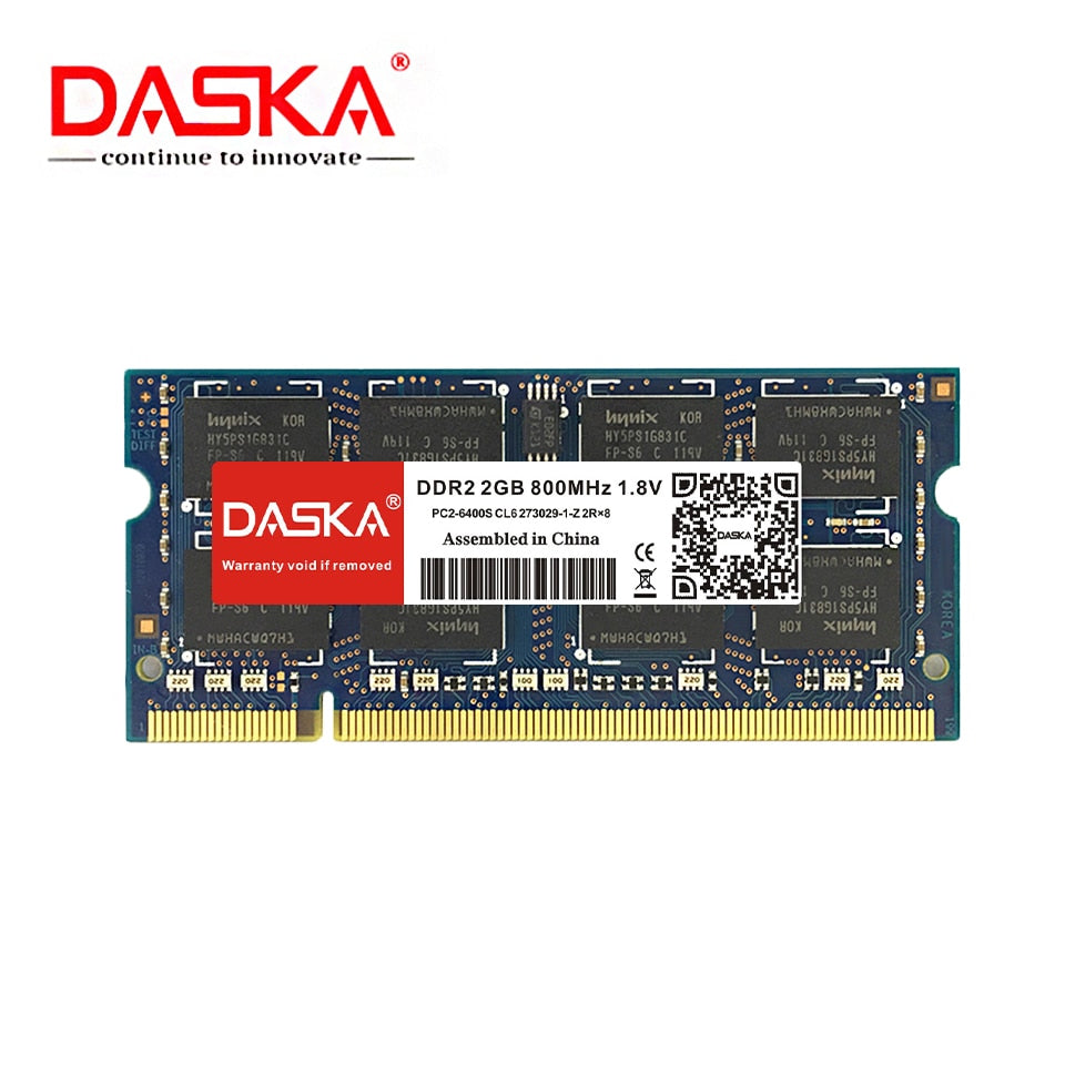 DASKA DDR2 2GB 4GB RAM Sodimm Laptop Memory PC2-5300/6400 800 667mhz 200pin 1.8V  Lifetime Warranty