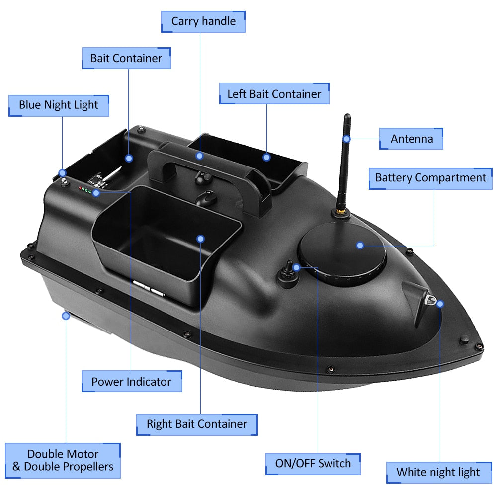 Smart Fishing Bait Boat RC D11 500M Wireless Remote Control Fishing Feeder Toy Fishing Boat Remote Range