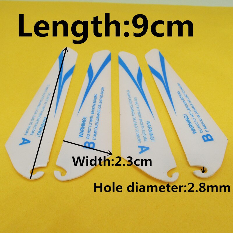 4pcs AB 9CM spare blades Fans Props for r/c mini rc Drone Copter Toys Spare Parts