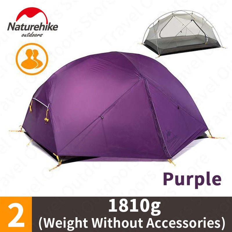 NatureHike Mongar Camping Tent 2 Persons Ultralight 20D Nylon Silicone Outdoor Hiking