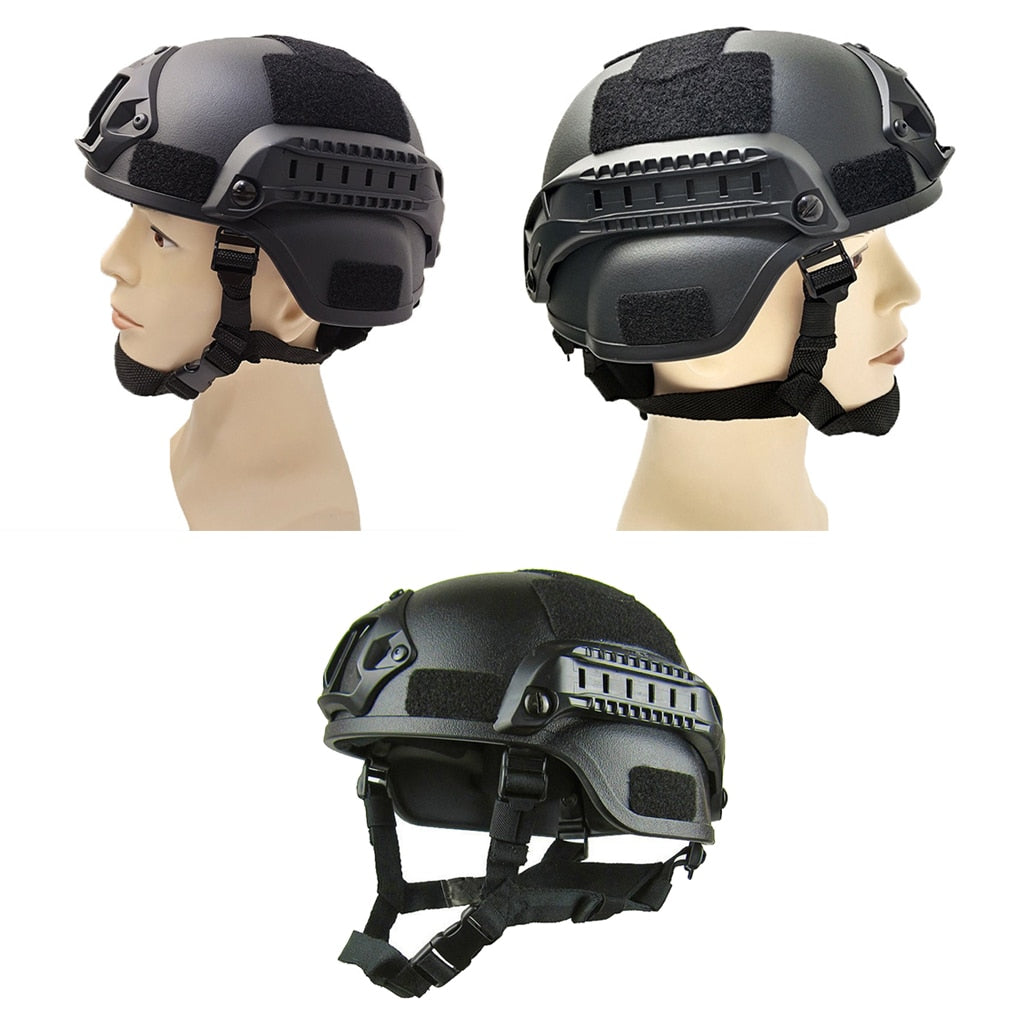 Tactical Adjustable ABS Helmet with Adjustable Strap and Soft Sponge One Size for Military