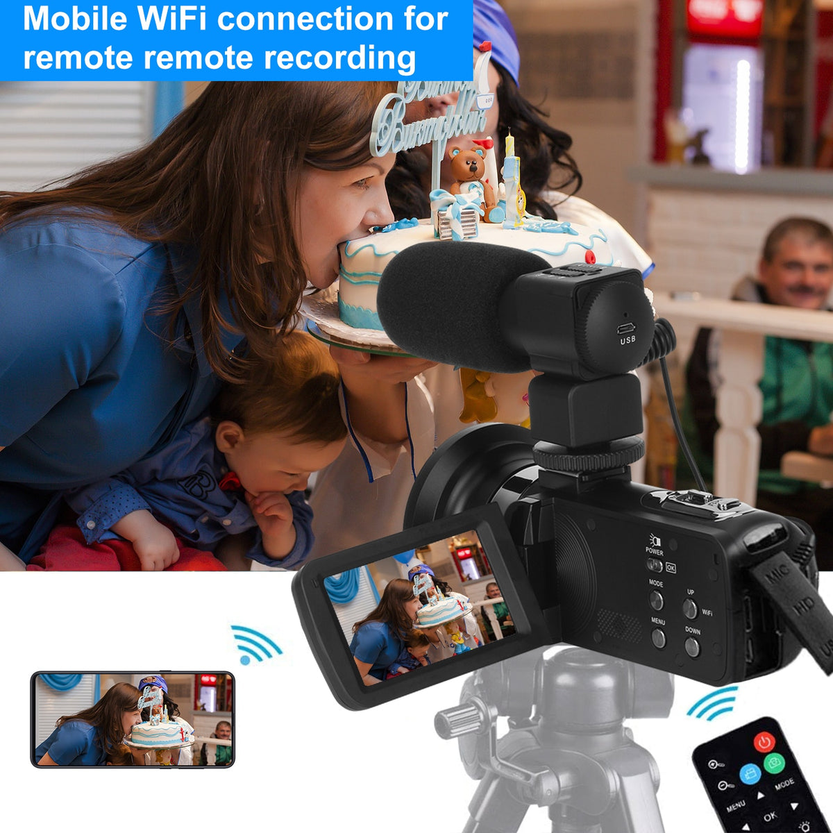 KOMERY New Release Video Camcorder 4K WiFi 48MP Built-in Fill Light Touch Screen