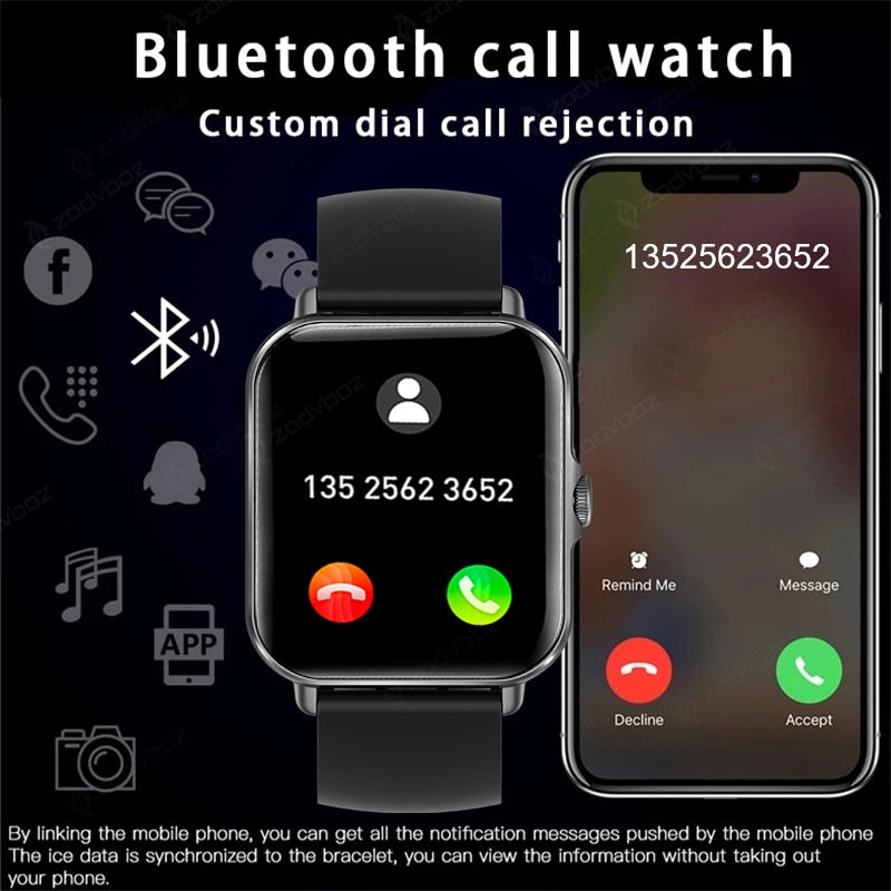 2022 New Bluetooth Answer Call Smart Watch Men Full Touch Dial Call Fitness Tracker IP67 Waterproof men women