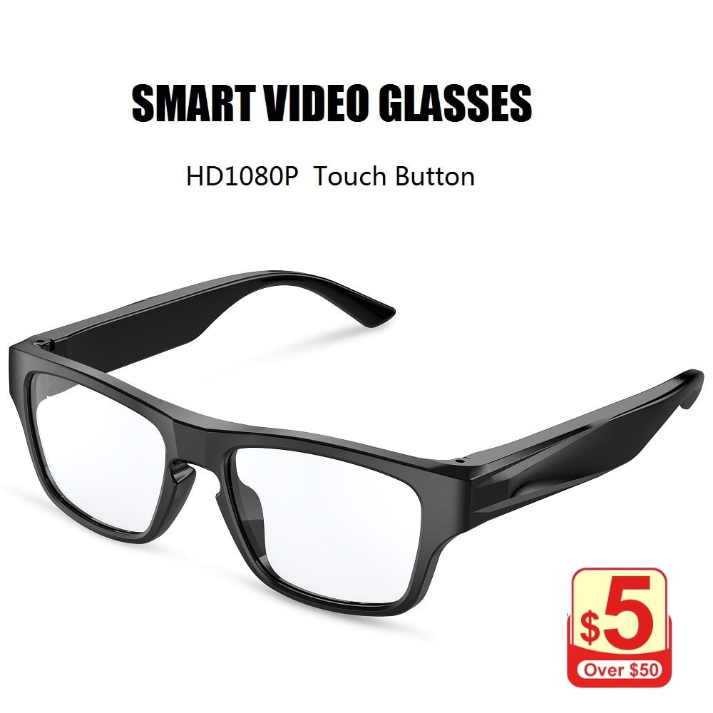 1080P HD Mini Camera Smart Glasses Touch Button Cycling DVR Video Recorder Eyewear Camcorder