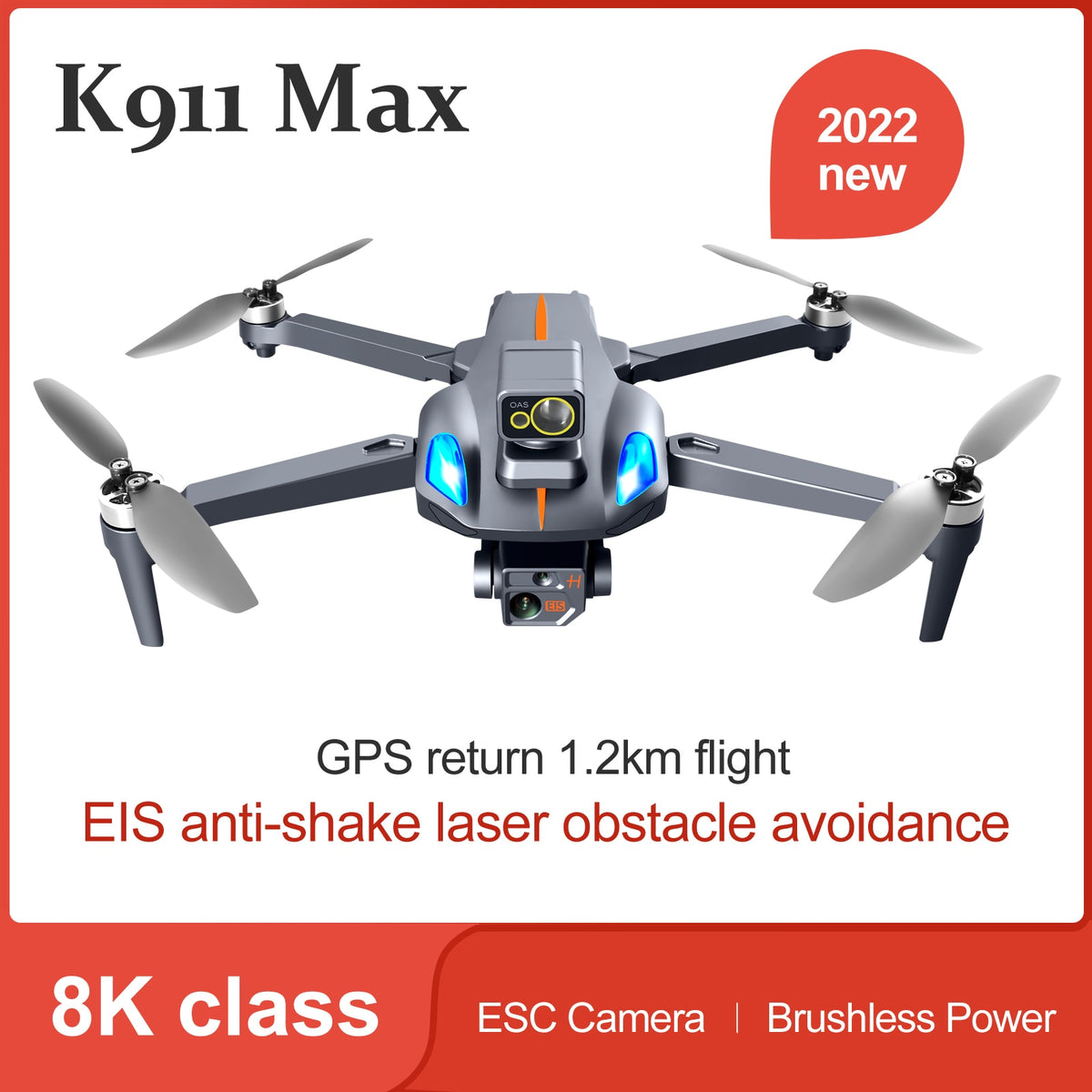 2022 NEW K911 MAX GPS Drone 8K Professional Dual HD Camera 1.2Km Aerial Motor Foldable Quadcopters