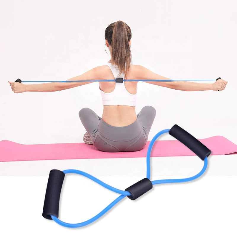 Fitness Resistance Bands Sit Up Pull Rope 4 Tube Pedal Exerciser Indoor Gym Sport