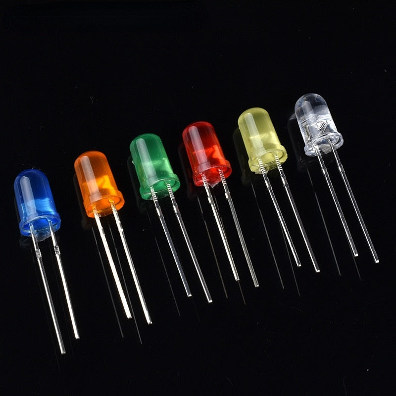 3mm 5mm LED Diode Assorted Kit, White Green Red Blue Yellow OrangeDIY led lights Diodes electronic