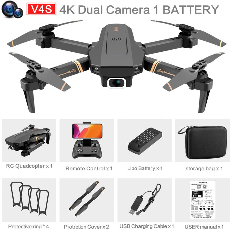 4k HD Wide Angle Camera 1080P WiFi fpv Drone Dual Camera Quadcopter