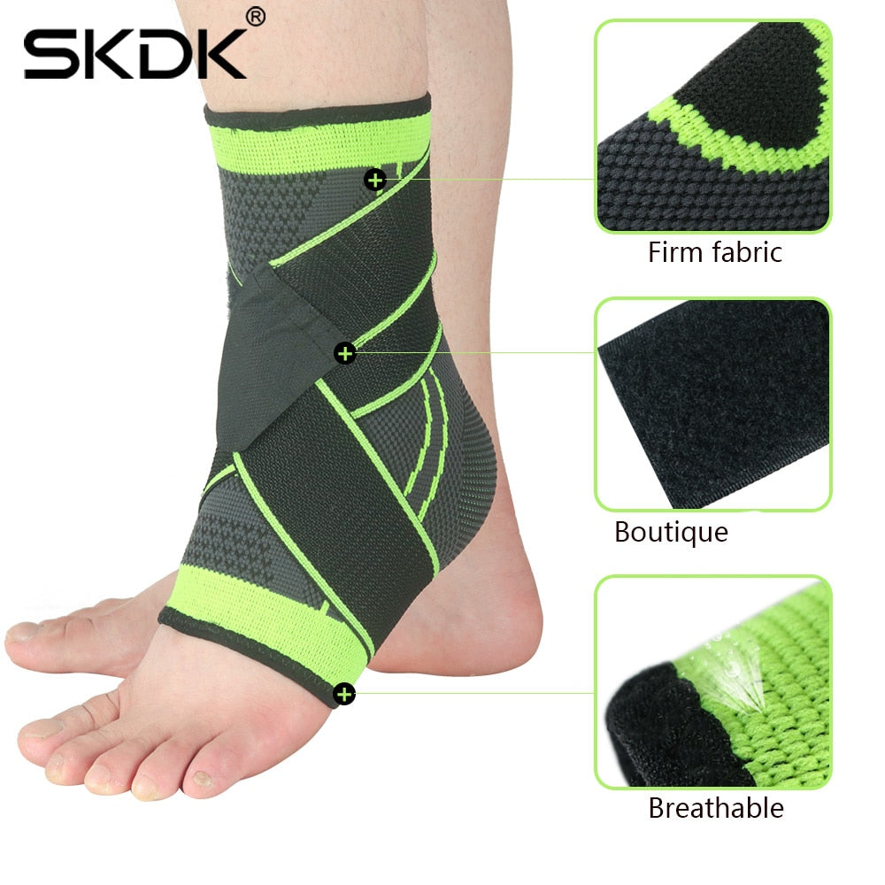 SKDK 1PC 3D Pressurized Bandage Ankle Support Wrist Foot Strap Sleeves Belt Elastic