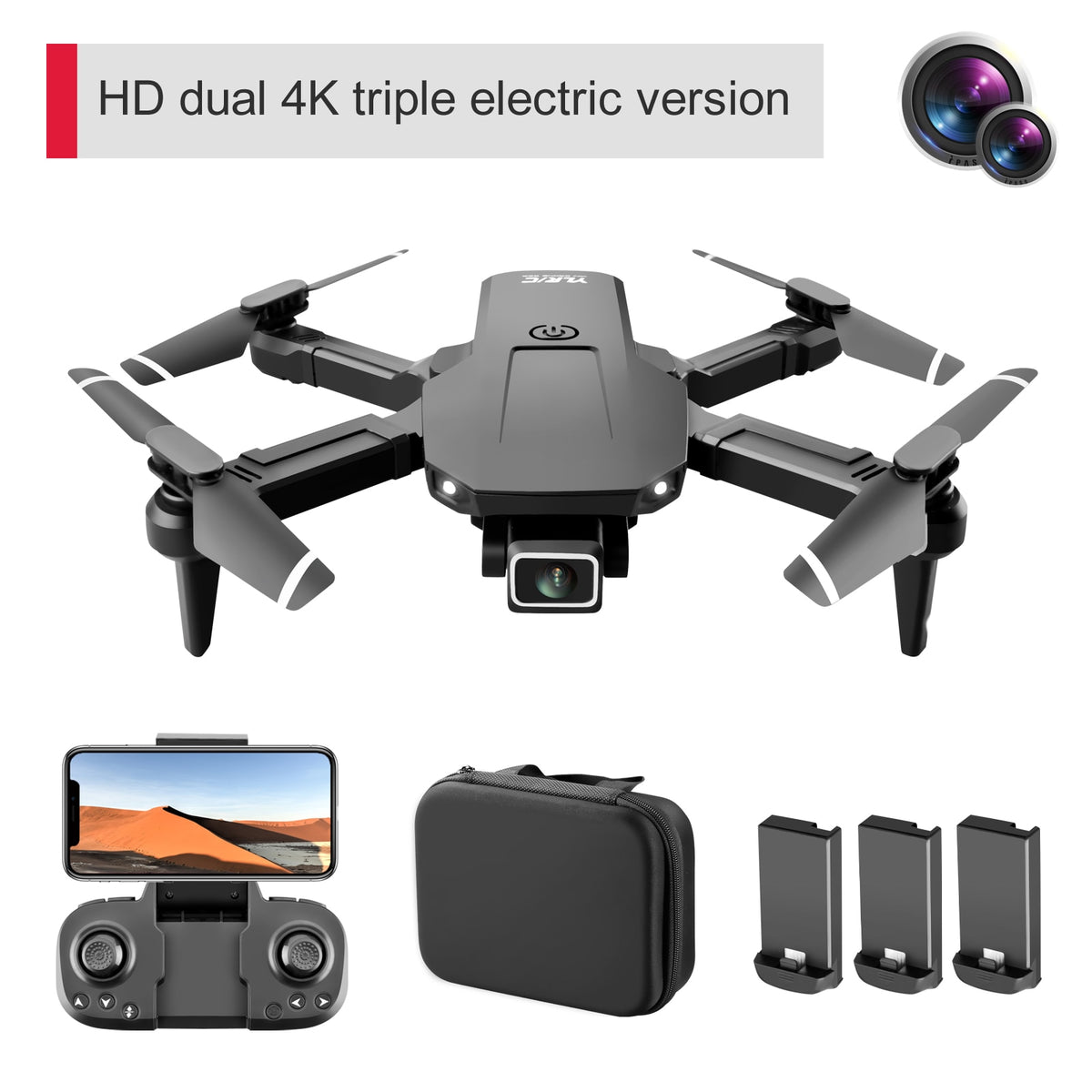 New S68 Pro Mini Drone 4K HD Dual Camera Wide Angle WiFi FPV Drones Quadcopter