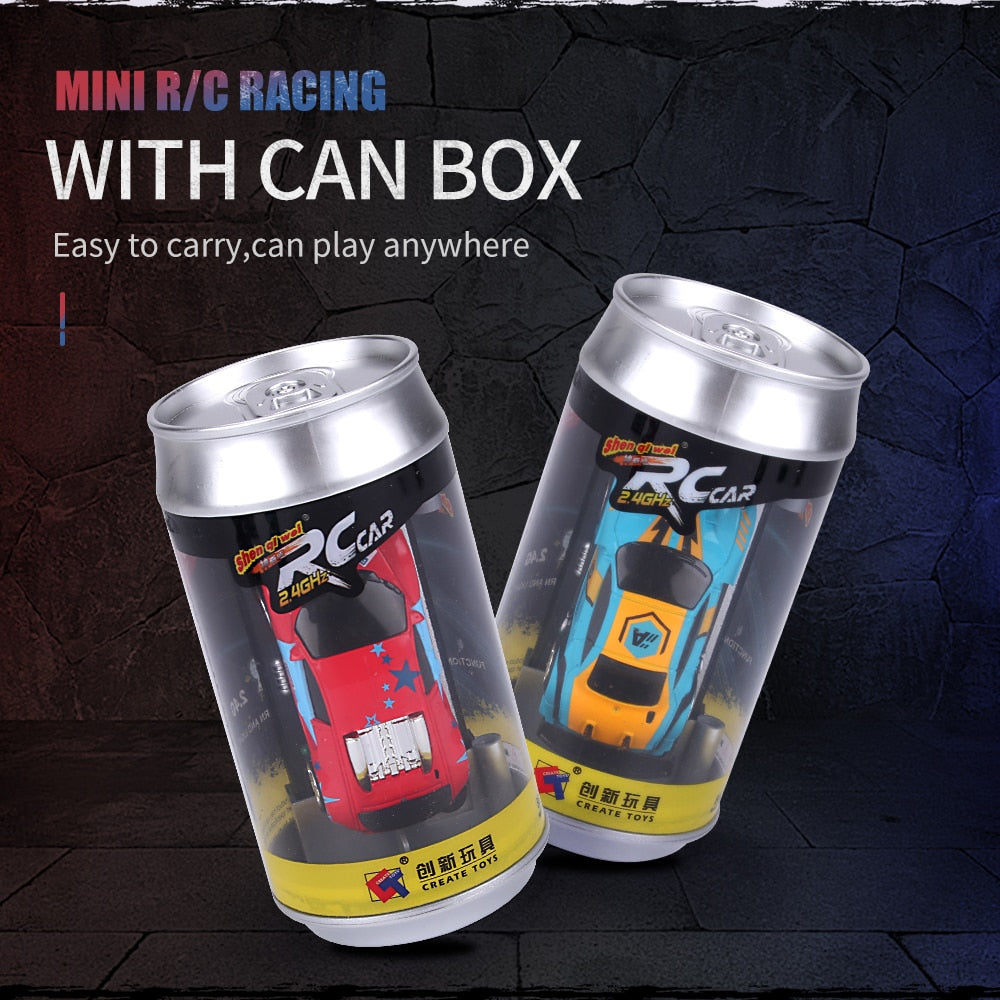 1:58 Remote Control MINI RC Car Battery Operated Racing Car PVC Cans Pack Machine Drift-Buggy