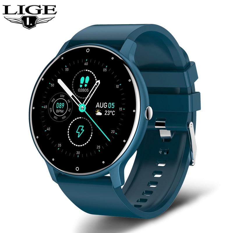 LIGE 2022 New Smart Watch Men Full Touch Screen Sport Fitness Watch IP67 Waterproof