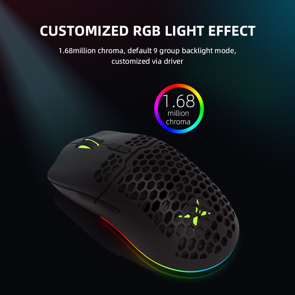 Delux M700 PMW3389 RGB Gaming Mouse 67g Lightweight Honeycomb Shell Ergonomic Soft rope Computer Gamer